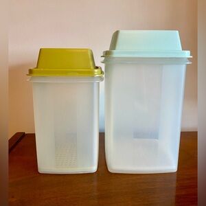 Vintage Tupperware Pick-A-Deli Pickle/Olive Keeper 1330-3 1560-4 Clear